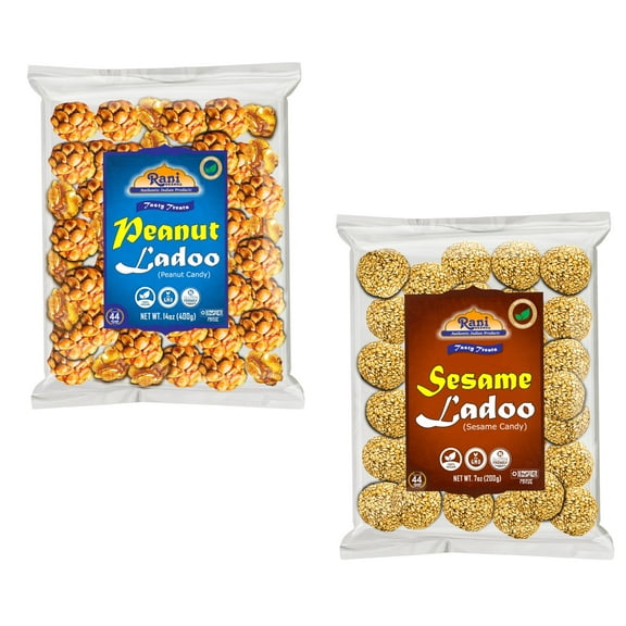 Rani Peanut & Sesame Ladoo (Round Brittle Candy) 7oz (200g) x Pack of 2 ~ All Natural | Vegan | No colors | Gluten Friendly | Kosher | Indian Origin