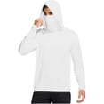 thumbnail image 2 of Men's UPF 50+ Sun Protection Hoodie with Mask - Breathable Solid Long Sleeve Fishing Shirt, 2 of 7