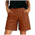 thumbnail image 7 of vigerkar High Waisted Shorts Women Cotton Button Detail Casual Shorts Vacation Short Pants with Pockets, Lightweight Classic Fit Summer Beach Travel (Coffee, S), 7 of 7