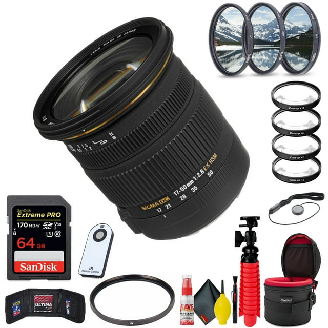 Lente Sigma 17-50mm f/2.8 EX DC OS HSM para Canon EF + Accesorios