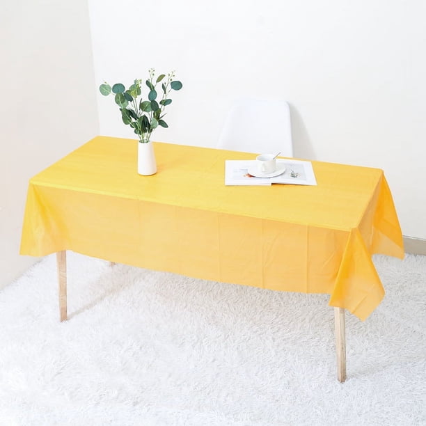 Xiao Hua Mantel desechable - 10 piezas, 53,93 x 72,04 pulgadas, manteles para fiestas, manteles decorativos adecuados para mesas rectangulares, mantel naranja