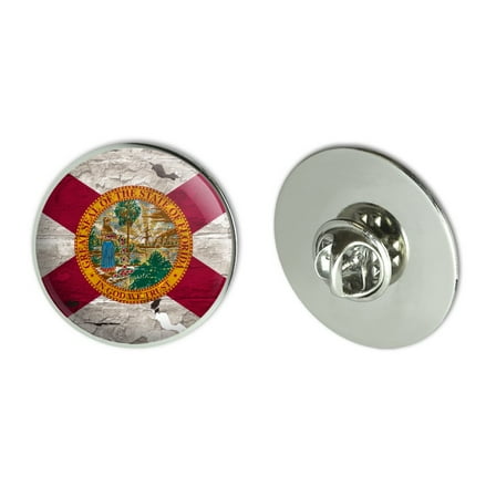 Rustic Florida State Flag Distressed USA Metal 1.1" Tie Tack Hat Lapel Pin Pinback