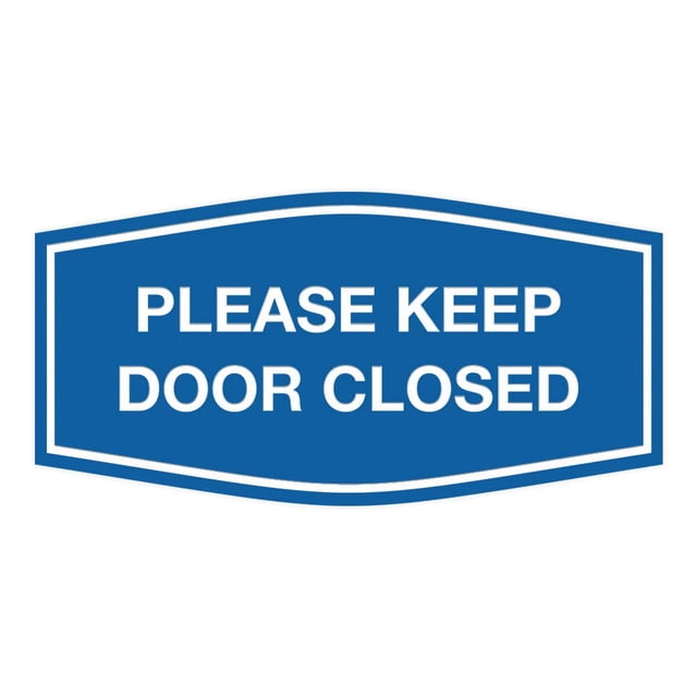 Signs ByLITA Fancy Please Keep Door Closed Sign - Security and Safety | Durable Material | Easy to Install (Blue) - Medium 1 Pack