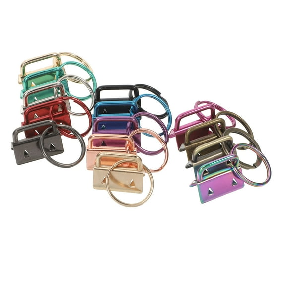 MLINS 14pcs Key Fob Hardware Keychain Hardware Metal Keychain Kit Keychain Accessories Wristlet Clamp Bulk for Key Chains Key Lanyard