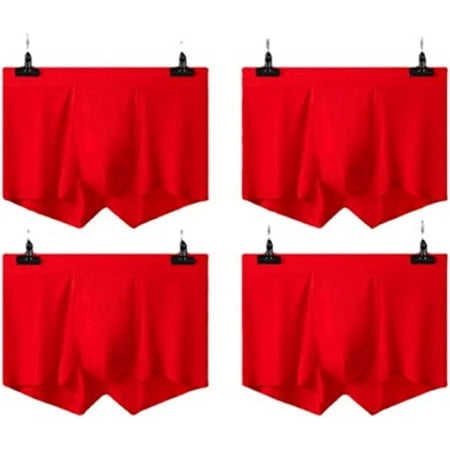 

DanceeMangoo Men 2023 Chinese New Year Lucky Red Underwear Soft Stretch Boxer Briefs Bunny Rabbit Year Panties Spring Festival
