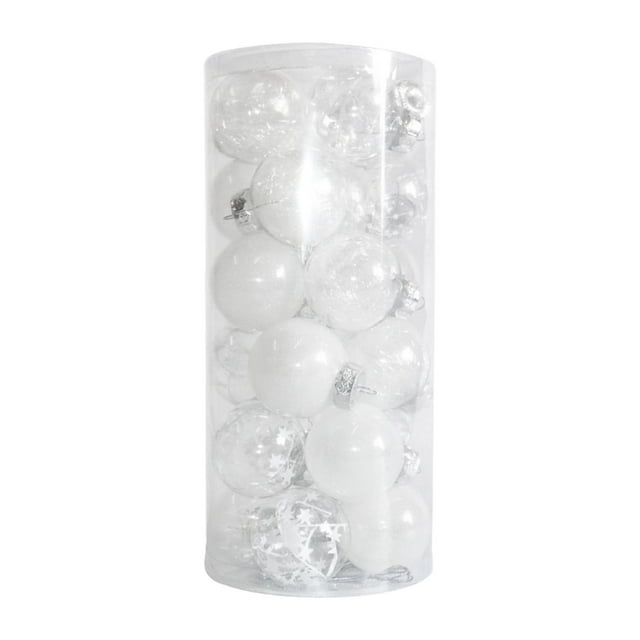 24 piezas de adornos de bolas de Navidad colgantes adornos decorativos adornos de Navidad para Blanco