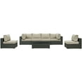 thumbnail image 4 of Modway Sojourn 7-Piece Aluminum and Rattan Patio Sectional Set in Canvas/Beige, 4 of 8