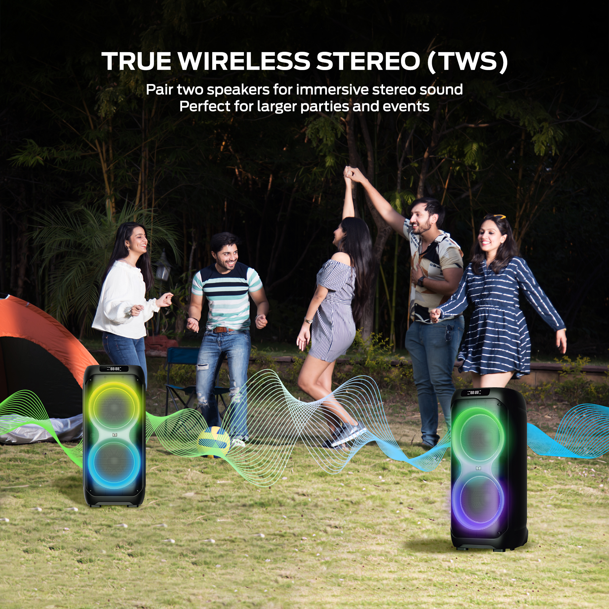Monster Party Flux Portable Bluetooth Speaker, Black photo 3