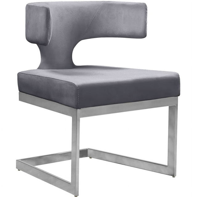 Meridian Furniture Alexandra Gray Velvet Dining Chair