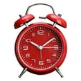 thumbnail image 1 of Clearance! [Non Ticking Twin Bell Alarm Clock Metal Frame 3D Dial with Backlight Function Desk Table Clock for Home Clock,RD2, 1 of 9