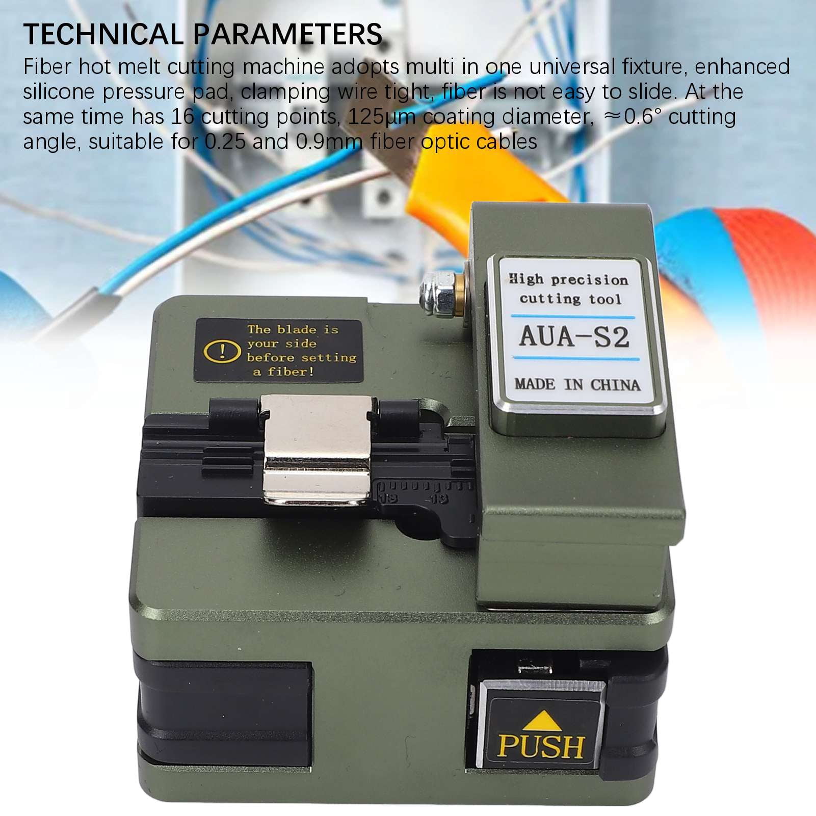 Yajisi Fiber Hot Melt Cutting Machine Optical Cleaver FTTH Wire Cutter Tool with 16 End Faces and 3 in 1 Fixture