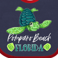 thumbnail image 4 of Inktastic Pompano Beach, Florida Happy Sea Turtle Boys or Girls Baby Bib, 4 of 4