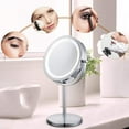 thumbnail image 2 of 7-Inch Rechargeable LED Lighted Tabletop Makeup Mirror with Dual-Sided 10x Magnification & Adjustable Brightness – Perfect for Precision Makeup Application, Ideal Gift for Birthdays, Weddings &, 2 of 5