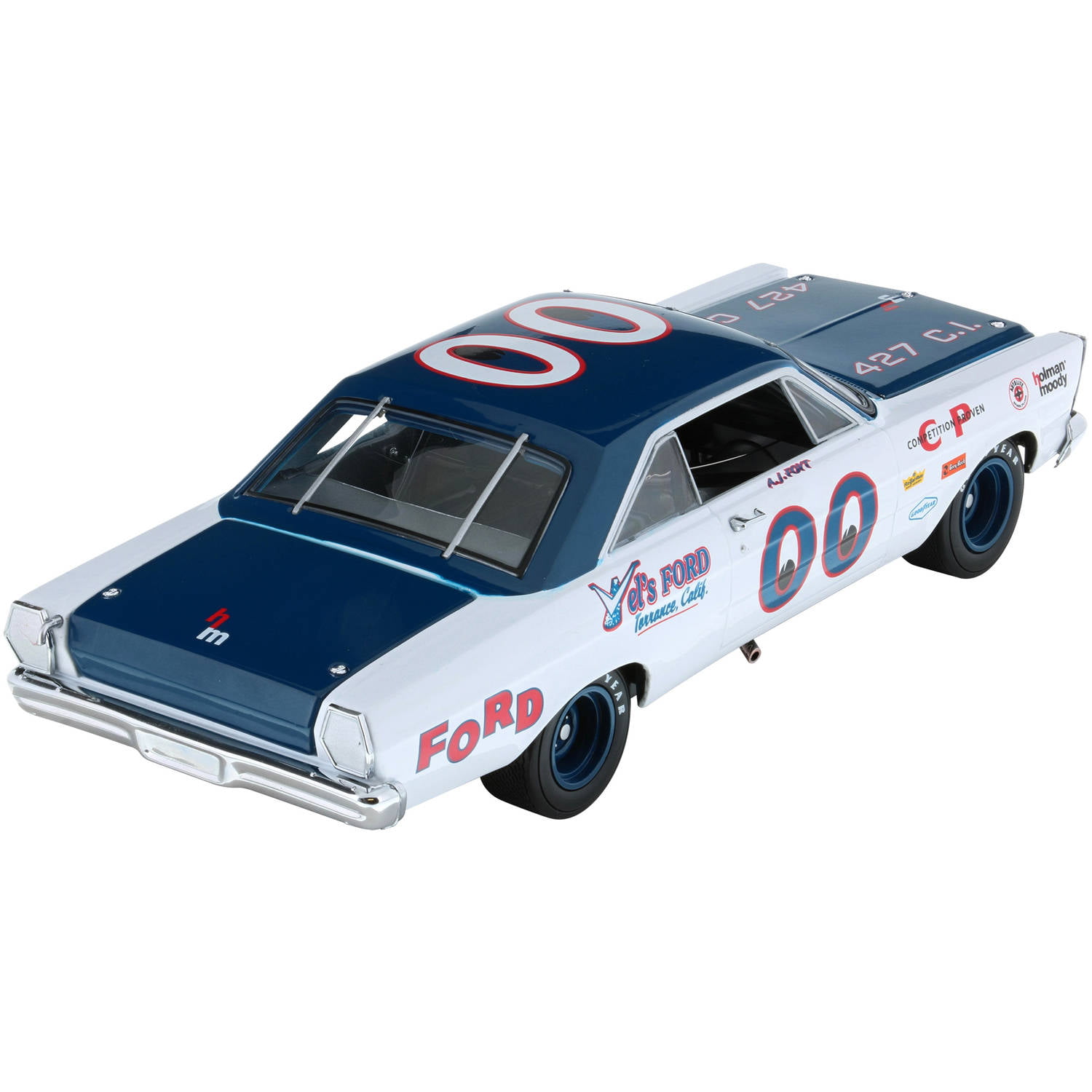 A J Foyt 1965 Ford Galaxie #00 Vels Ford Eyeballs Riverside 1/24 NASCAR Legends 
