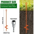 thumbnail image 3 of 6 Pcs 18 Inch Ground Anchor Spiral Blade Heavy Duty Earth Anchors Swing Set Metal Shed Kit for Garden Securing Trees Tents Trampoline Canopies Shelters (Orange), 3 of 13