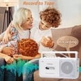 thumbnail image 3 of Gelielim Reproductor de casete Boombox, radio portátil AM/FM estéreo, grabadora de reproductor de cinta de casete con altavoz grande y conector para auriculares, grabadora de cinta con batería o alime, 3 of 5