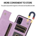 thumbnail image 2 of Compatible with Galaxy A51 5G Case Wallet with Card Holder,Embossed Butterfly Pattern PU Leather Double Magnetic Buttons Flip Shockproof Protective Cover for Samsung Galaxy A51 5G, Purple, 2 of 9