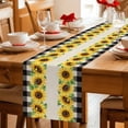 thumbnail image 5 of Sunflowers Table Runner 70 Inches, Farmhouse Vintage Plaid Country Floral Plants Bed Runner Dresser Scarves Tabletop for Indoor Outdoor Parties/Ceremony/Banquet, 13" x 70", 5 of 9