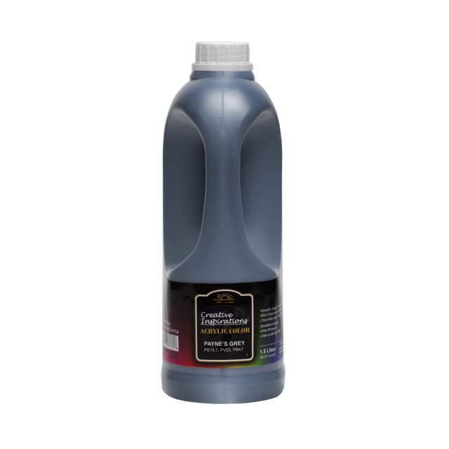 Creative Inspirations Acrylic Paint - Paynes Grey - 1.8 Liter - Smooth & Creamy Consistency, Vibrant Pigmentation, Great Coverage for Artists - Clean Up with Soap & Water
