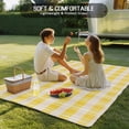 thumbnail image 4 of Yellow Plaid Striped Outdoor Rug for Patio/Deck/Porch, Non-Slip Large Area Rug 3 x 5 Ft, Farmhouse Checkered Modern Abstract Art Indoor Outdoor Rugs Washable Area Rugs, Camping Rug Carpet Runner, 4 of 8
