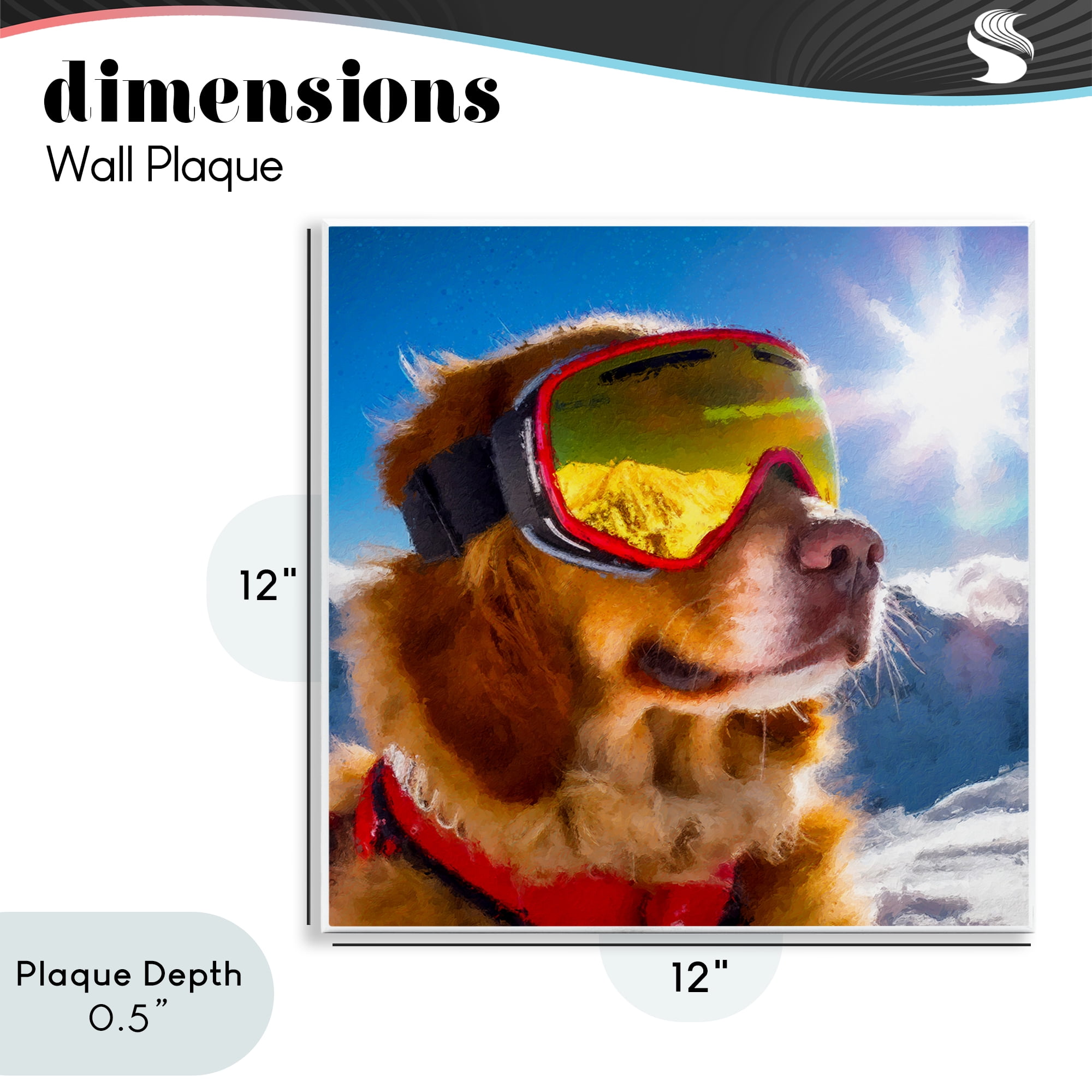 Stupell Industries Ski Goggles Retriever Wall Plaque Art, design by Sean Parnell