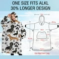 thumbnail image 4 of Oversized Wearable Blanket Hoodie,Dachshund Footprint Sherpa Blanket Hoodie with Super Pockets,Super Warm Fuzzy Pullover for Women & Men, 4 of 6