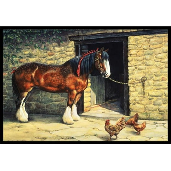 Horse & Chickens by Daphne Baxter Indoor or Outdoor Mat, 18 x 27