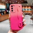 thumbnail image 4 of for Samsung Galaxy S23 Case with Wrist Strap Stand, Cute Gradient Color Wavy Phone Case with Camera Lens Cover Shockproof Protect Soft Silicone Bumper Galaxy S23 Case 6.1" (Hot Pink), 4 of 10
