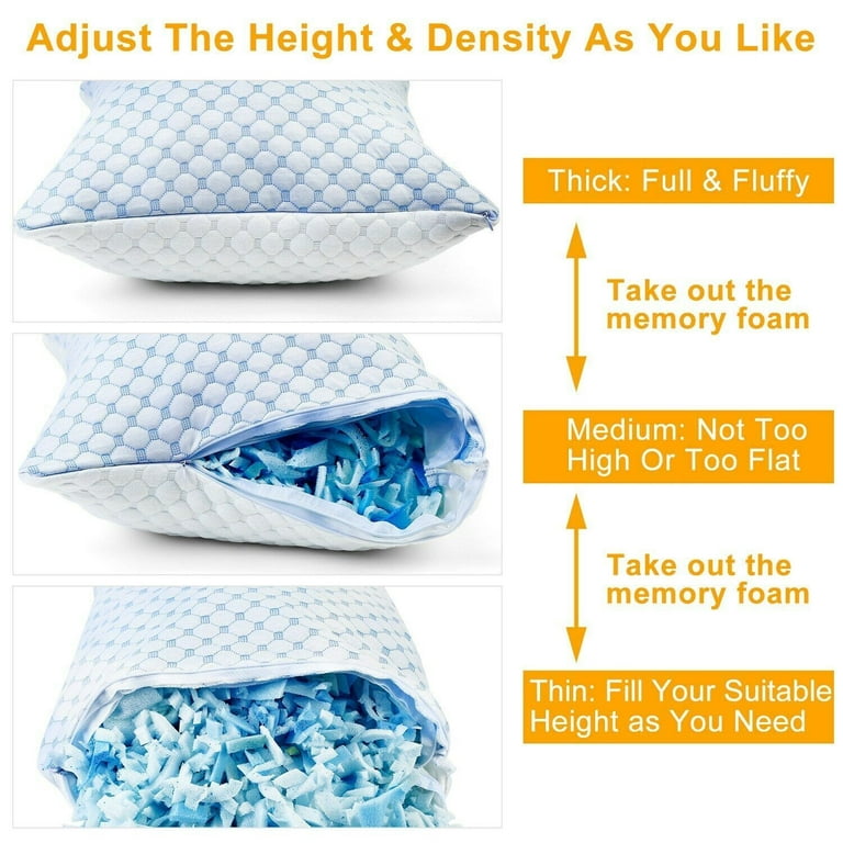 Cooling Bed Pillows for Sleeping，Memory Foam Pillows Luxury Extra Comfy Gel  Pillows