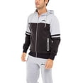 thumbnail image 4 of SKYLINEWEARS X-2 Men's Black Athletic Hooded Tracksuit Full Zip 2-Piece Sweatsuit Set, Small Size, 4 of 4