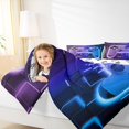 thumbnail image 5 of Feelyou Futuristic Game Controller Bedding Comforter Set for Kids, Purple Blue Honeycomb Twin Comforter Sets, Gaming Gamer Gamepad Reversible Bedding Set, Luxury Bedroom Decor, 2-Piece, 5 of 9