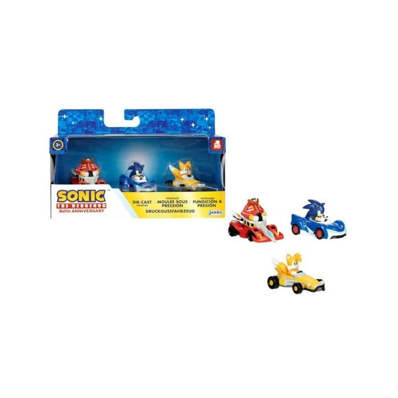 Vehículos Sonic con figura 1:64 Die Cast 3pack