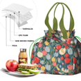 thumbnail image 4 of Pioneer Flower Drawstring Lunch Bag Women - Drawstring Lunch Bag Insulated for Work Office - Stain-Resistant Large Lunchbags for Women with Multi-Pockets, 4 of 6