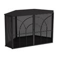 thumbnail image 7 of Pefilos 47" Dog Crate for Large Dogs Corner, Metal Dog Cage with Tempered Glass, Living Room Furniture Dog House Indoor, Black, 7 of 7
