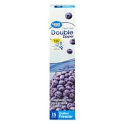 Great Value Fresh Seal Double Zipper Freezer Bags, Gallon, 15 Count