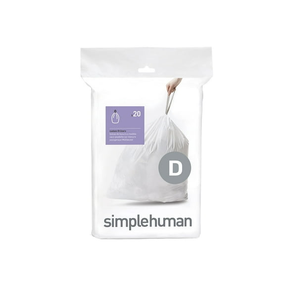 Bolsas para basura simplehuman CW0163 20 L blancas, 20 unidades