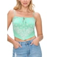 thumbnail image 2 of FashionMille Women Sexy Paisley Bandana Drawstring Front Jersey Cami Crop Top-Made In USA, 2 of 5