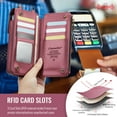thumbnail image 6 of Crossbody Phone Bag Purse Wallet Case for iPhone/Galaxy/Pixel Series Cell Phones (Less Than or Equal to 7.6"), with Shoulder/Wrist Strap Lanyard, RFID Blocking Credit Card Holder, PU Leather Bag, Red, 6 of 7