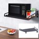 thumbnail image 1 of Estante para microondas de aluminio negro con espacio para perforaciones, instalación en la pared, soporte para horno microondas, estante para montaje en pared, soporte para cocina, estante de, 1 of 8