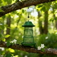 thumbnail image 5 of Green Retractable Metal Bird Feeder 19.5" Total Height, Collapsible Wire Mesh Wild Bird Feeders for Outside Hanging, Squirrel Resistant Cage for Cardinals Finches, 5.2" Wide Base Garden Decor, 5 of 6