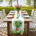 thumbnail image 4 of Table Runners 72 Inches Long Dress Scarves, Happy St. Patrick's Day Farmhouse Kitchen Table Runner, Coffee Tablerunners, Spring Green Lucky Clovers Leaf 16x72 Inch, 4 of 9