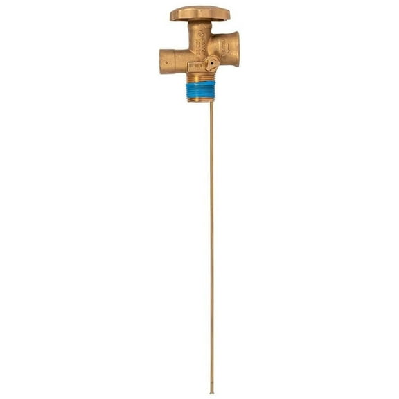 100 lb LP POL Propane Tank Valve with 10.2" Dip Tube - Grill, Heater, Camping - Forged Brass, Vapor Withdrawal, 375 PSI Relief