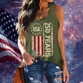 thumbnail image 5 of Wang6 Womens 4th of July Racerback Tank Tops Plus Size Summer USA Flag Printed Sleeveless Tops Causal Patriotic Independent Day Loose Graphic Tshirts 0429liArmy Green XXXL, 5 of 5