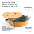 thumbnail image 6 of Tramontina Fiora 4.25-Quart Aluminum Ceramic Nonstick Multipurpose Pan with Lid, Induction-Ready, ILAG Swiss Coating, Oven & Dishwasher Safe - Marigold, 6 of 13