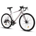 thumbnail image 2 of 700C Road Bike, 16-Speed Outdoor Bike Disc Brakes, Light Weight Aluminum Frame, Racing Bike City Commuting Road Bicycle for Women, 2 of 10