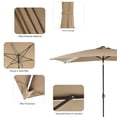 thumbnail image 5 of ACEGOSES 10 x 7ft LED Outdoor Patio Umbrellas,Aluminium Frame Table Umbrella for Garden,Deck and Pool,Taupe, 5 of 9