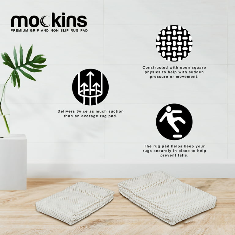 Mockins Black Non Slip Premium Grip Rug Pad 9' x 12' |Customizable & Protective