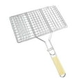 thumbnail image 1 of Cesta para parrilla de barbacoa Accesorios portátiles para parrilla a prueba de herrumbre Cesta para asar pescado 47cmx34cmx20cm, 1 of 8