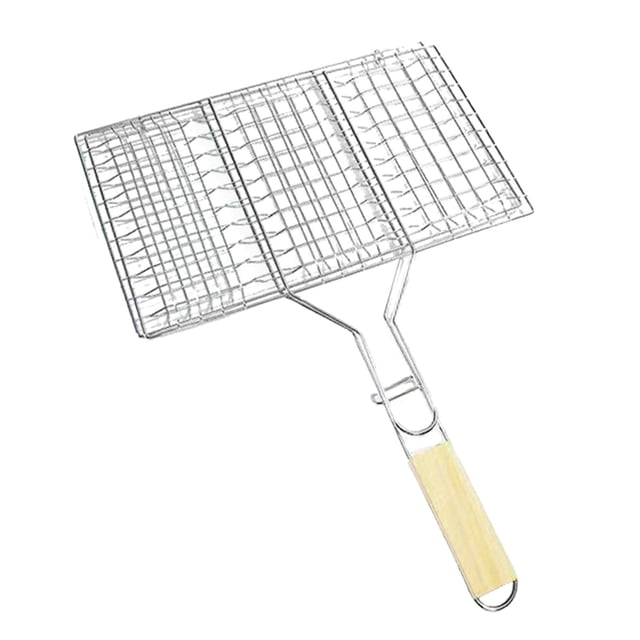 Cesta para parrilla de barbacoa Accesorios portátiles para parrilla a prueba de herrumbre Cesta para asar pescado 47cmx34cmx20cm