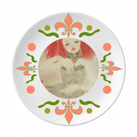 

Puppet Doll Chinese Style Watercolor Flower Ceramics Plate Tableware Dinner Dish
